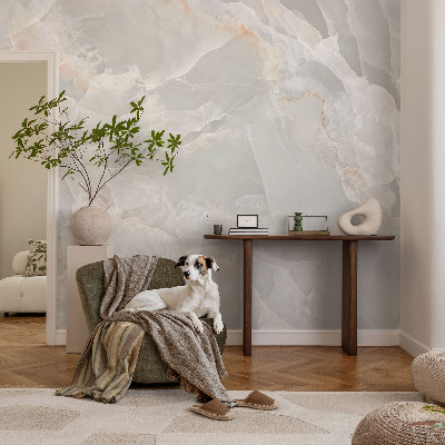 Non-woven photo wallpaper with a marble texture