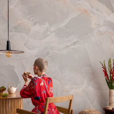 Non-woven photo wallpaper with a marble texture