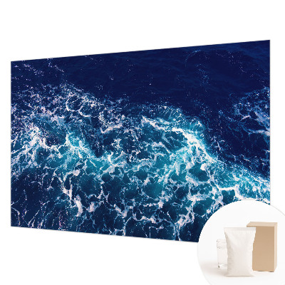 Large wall mural featuring sea waves