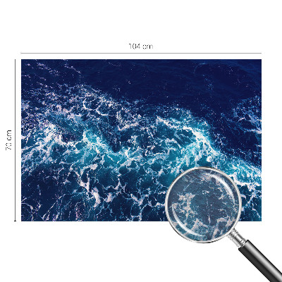 Large wall mural featuring sea waves