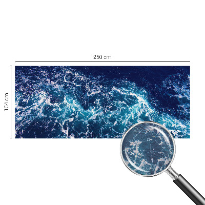 Large wall mural featuring sea waves
