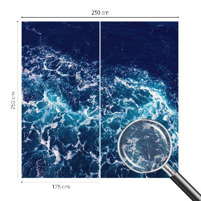 Large wall mural featuring sea waves
