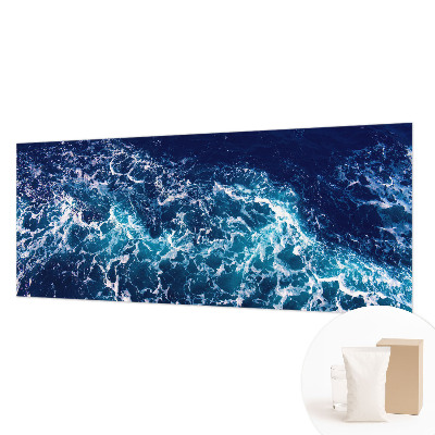 Large wall mural featuring sea waves