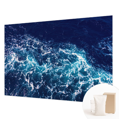 Large wall mural featuring sea waves