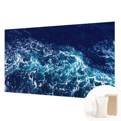 Large wall mural featuring sea waves