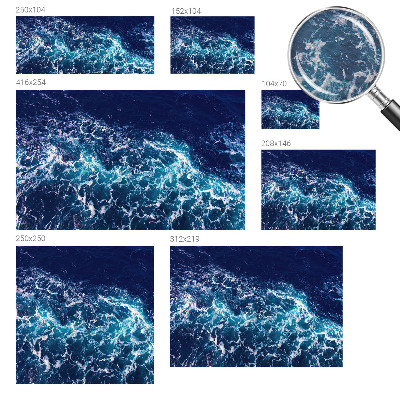Large wall mural featuring sea waves