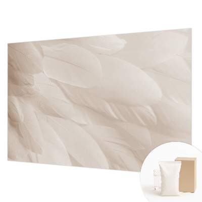 Modern wall mural with an ethereal feather design