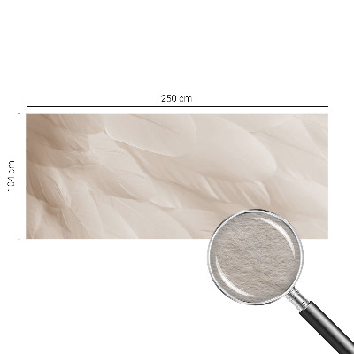 Modern wall mural with an ethereal feather design