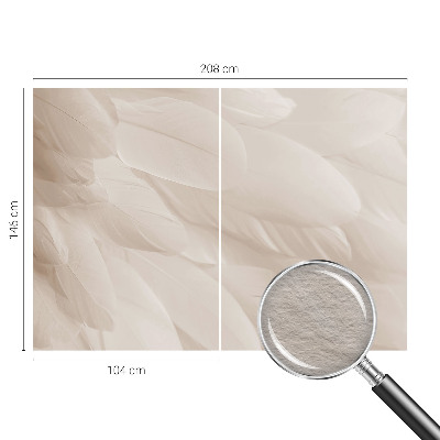 Modern wall mural with an ethereal feather design