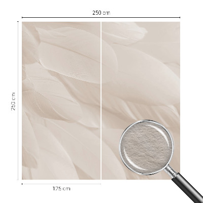 Modern wall mural with an ethereal feather design