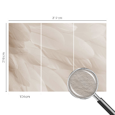 Modern wall mural with an ethereal feather design