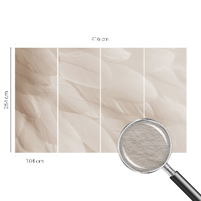 Modern wall mural with an ethereal feather design