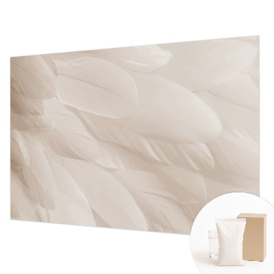 Modern wall mural with an ethereal feather design