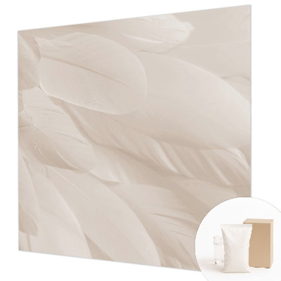 Modern wall mural with an ethereal feather design