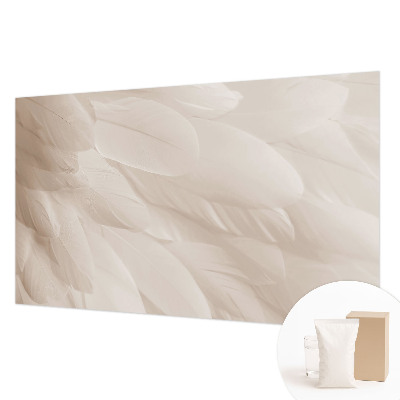 Modern wall mural with an ethereal feather design