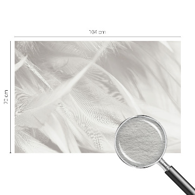 Modern wall mural for bedroom with a subtle feather pattern