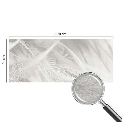Modern wall mural for bedroom with a subtle feather pattern