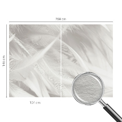 Modern wall mural for bedroom with a subtle feather pattern