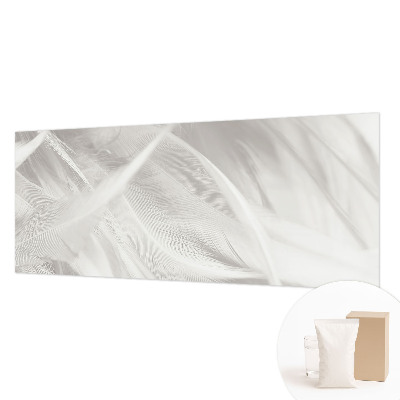 Modern wall mural for bedroom with a subtle feather pattern