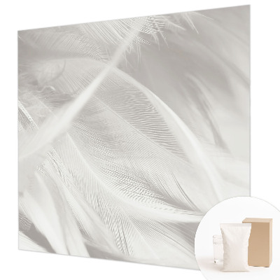 Modern wall mural for bedroom with a subtle feather pattern