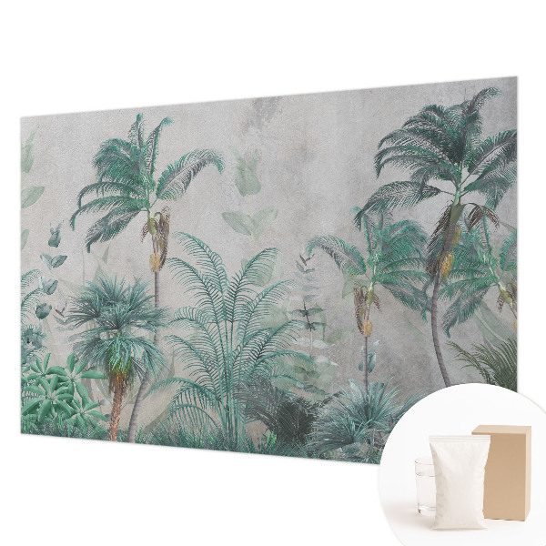 Modern wall mural for living room with an exotic oasis design
