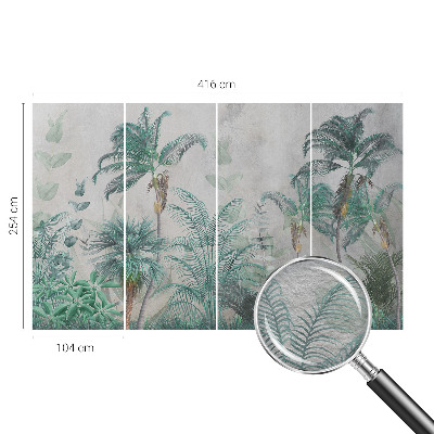 Modern wall mural for living room with an exotic oasis design