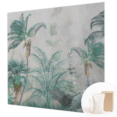Modern wall mural for living room with an exotic oasis design