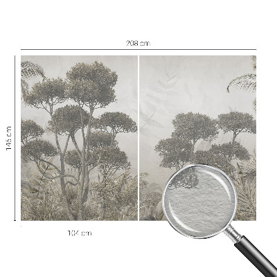 Premium wall mural for bedroom with a tropical jungle design