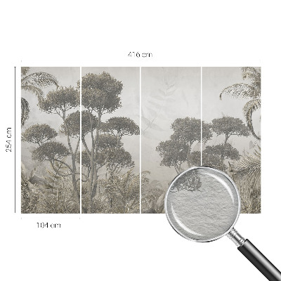 Premium wall mural for bedroom with a tropical jungle design