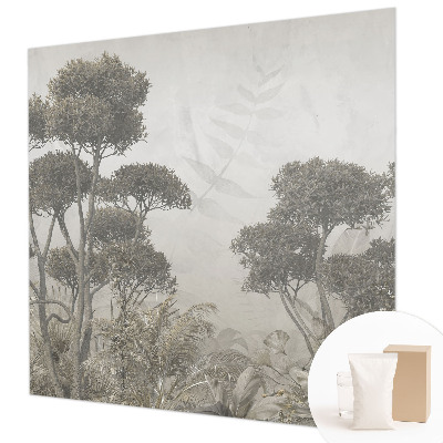 Premium wall mural for bedroom with a tropical jungle design