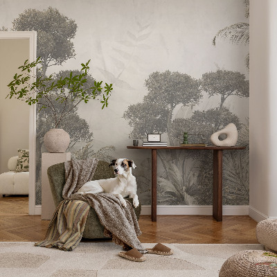 Premium wall mural for bedroom with a tropical jungle design