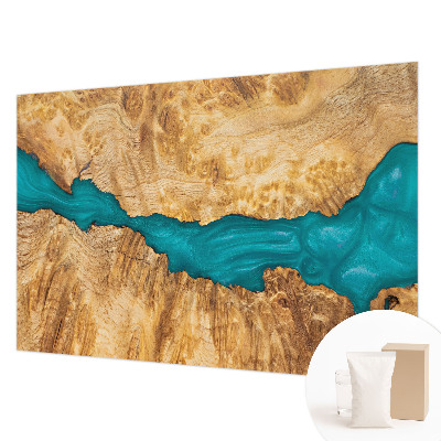 High quality wall mural wallpaper with a wood and resin design