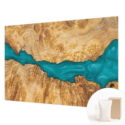 High quality wall mural wallpaper with a wood and resin design