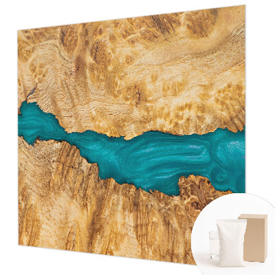 High quality wall mural wallpaper with a wood and resin design