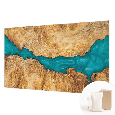 High quality wall mural wallpaper with a wood and resin design