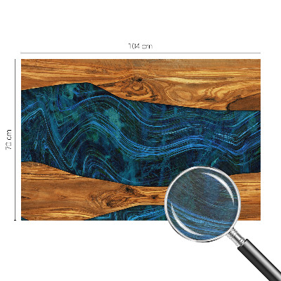 Premium photo wallpaper with a blue wood pattern