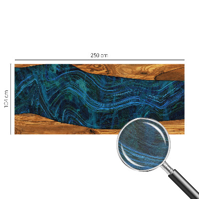 Premium photo wallpaper with a blue wood pattern
