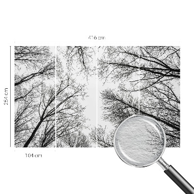 Decorative wall mural for living room with a bare branches design