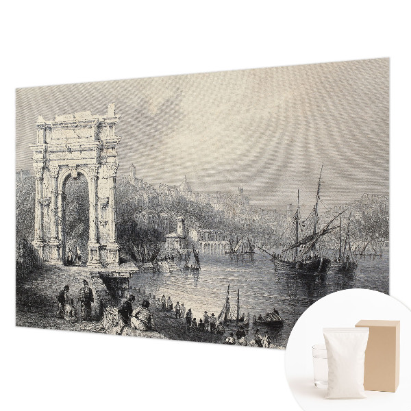 Non-woven photo wallpaper with a seascape motif