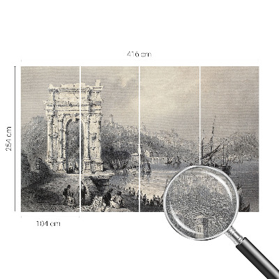 Non-woven photo wallpaper with a seascape motif