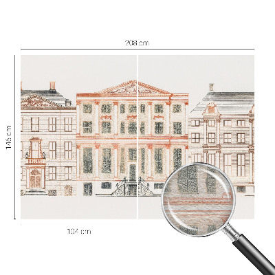 Non-woven wall mural with a classic buildings design