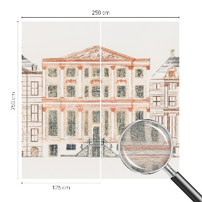 Non-woven wall mural with a classic buildings design
