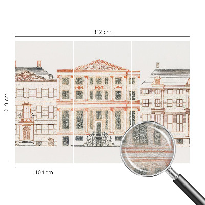 Non-woven wall mural with a classic buildings design
