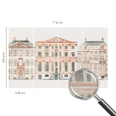 Non-woven wall mural with a classic buildings design