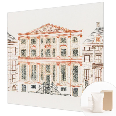 Non-woven wall mural with a classic buildings design