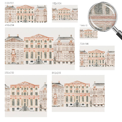 Non-woven wall mural with a classic buildings design