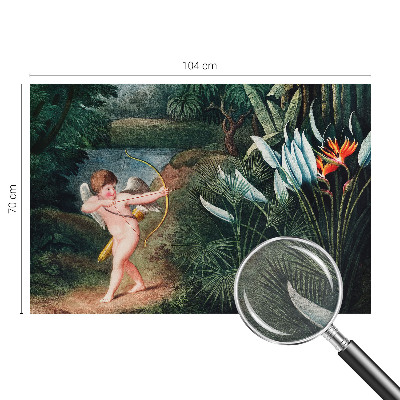 Wall mural featuring an adorable cupid design