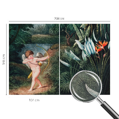 Wall mural featuring an adorable cupid design