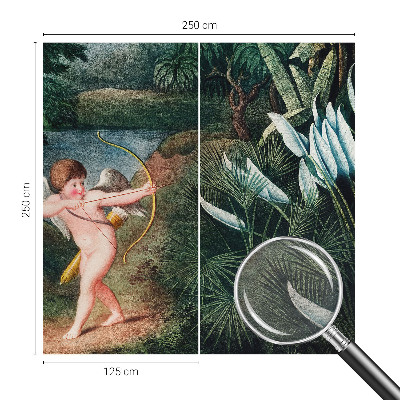 Wall mural featuring an adorable cupid design