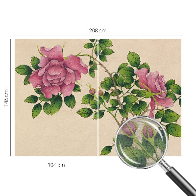 Photo wallpaper with a romantic roses design